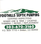 foothills septic plumbing